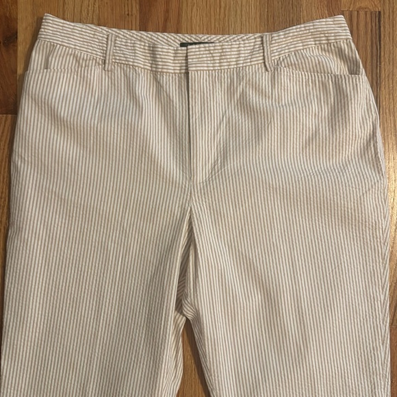 Ralph Lauren Tan & White Striped Pants - Picture 3 of 6
